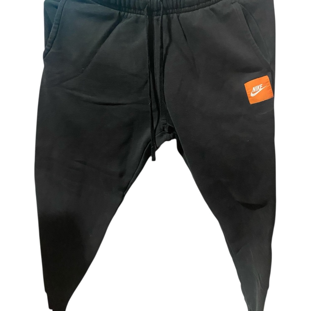 Nike Just Do It Black Joggers with Orange Logo